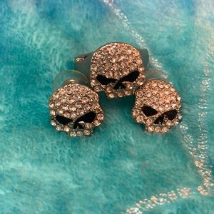 Harley Davidson Skull earrings/ring set